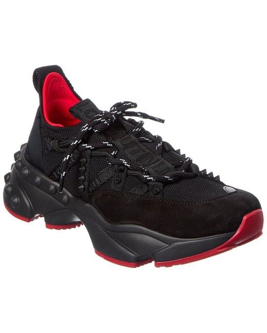 Christian Louboutin Red Trailnrun Suede & Mesh Sneaker