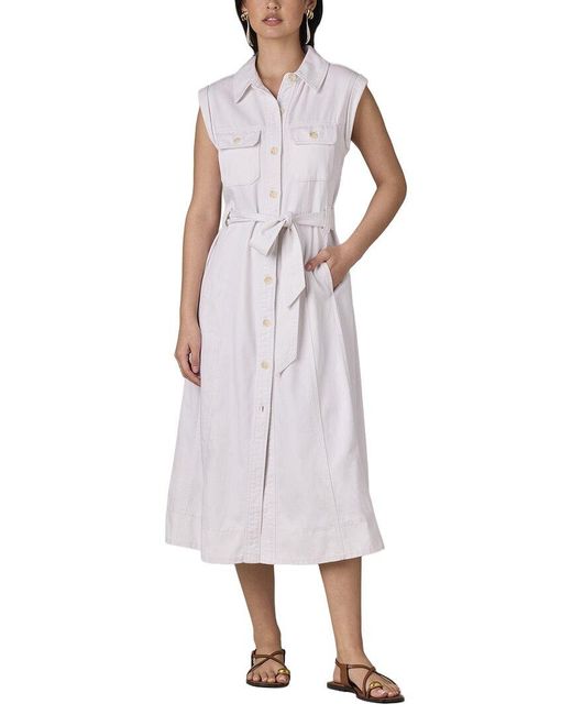 Wit & Wisdom White Sleeveless Button Down Maxi Dress
