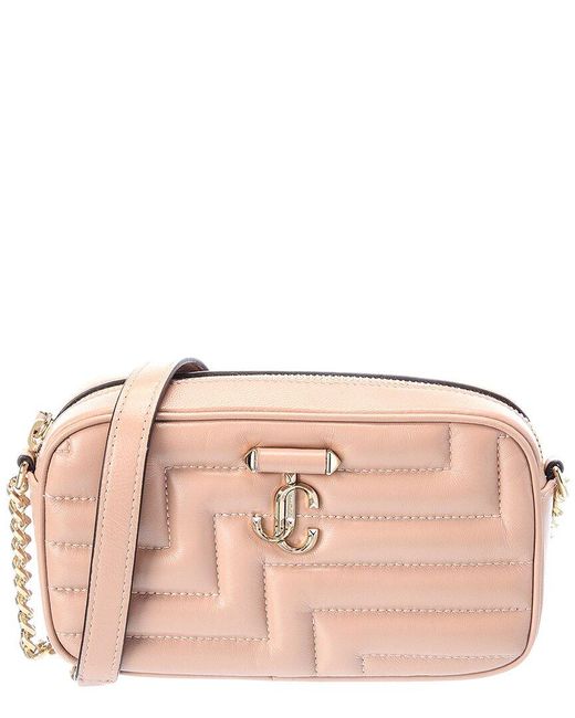 Jimmy Choo Hale Leather Wallet On Chain in Pink | Lyst