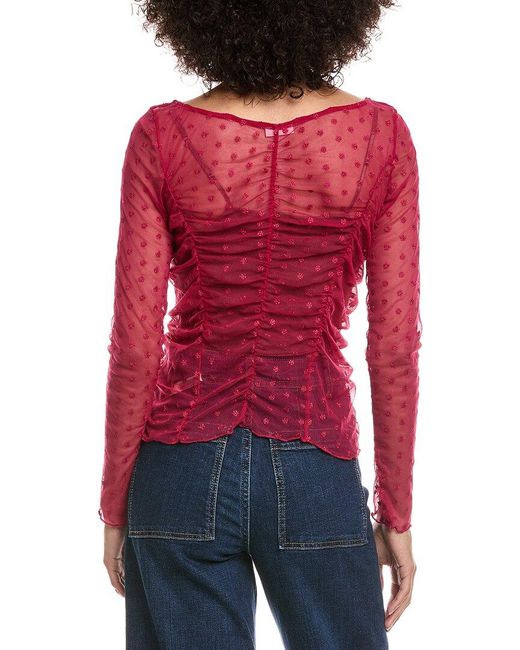 Free People Red Most Likely Layering Top