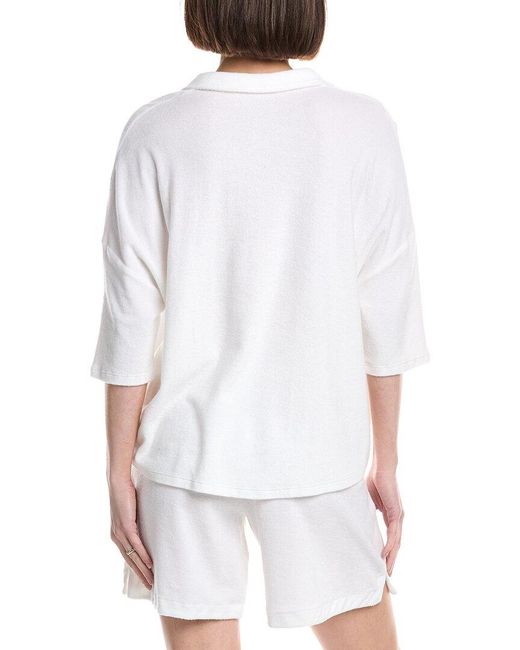 Majestic Filatures White Terry Button Shirt