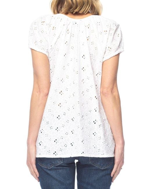Tolani White Eyelet Top
