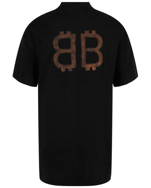 Balenciaga Black Paris Moon Double Front T-Shirt for men