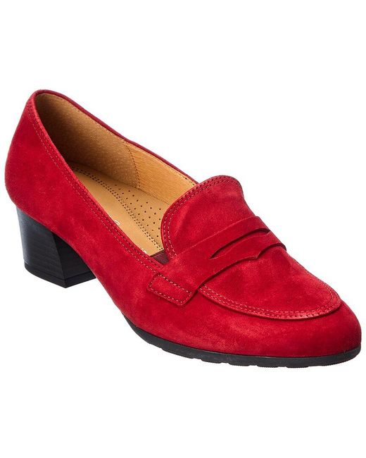 Gabor Shoes Suede Pump in Red | Lyst