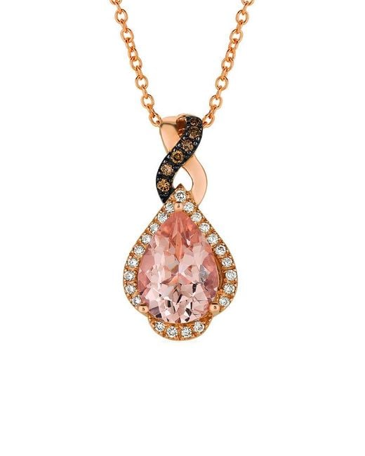 Le Vian White Chocolatier 14K Strawberry 1.48 Ct. Tw. Diamond & Morganite Necklace
