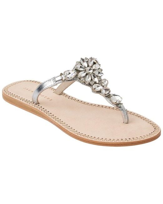 Jack Rogers White Burgess Leather Sandal