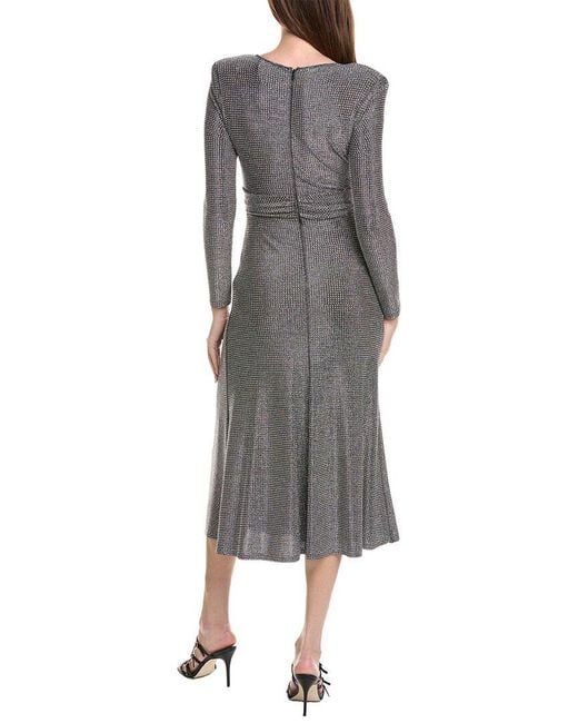 MILLY Gray Rhys Jersey V-Neck Wrap Maxi Dress
