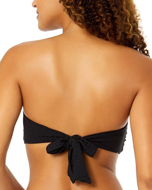 Anne Cole Black Snap Front Bandeau Top