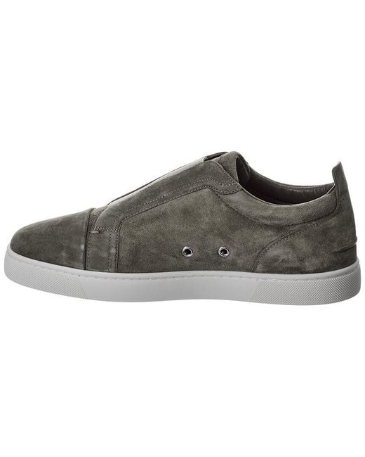 Christian Louboutin Brown St Louis Suede Slip-On Sneaker for men