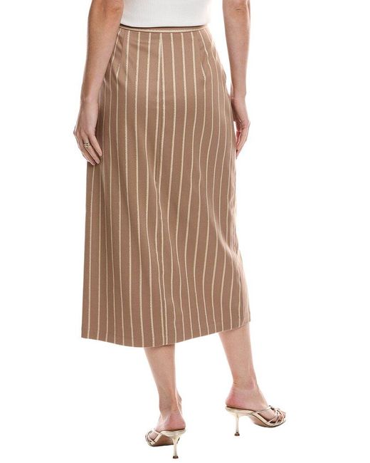 L'Agence Natural Madonna Silk Midi Skirt