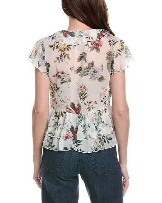 Philosophy White Flutter Blouse