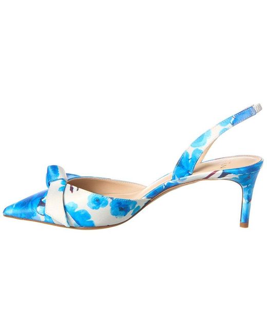 Alexandre Birman Blue Clarita 60 Satin Slingback Pump