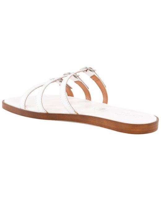 Seychelles White Buckle Leather Sandal