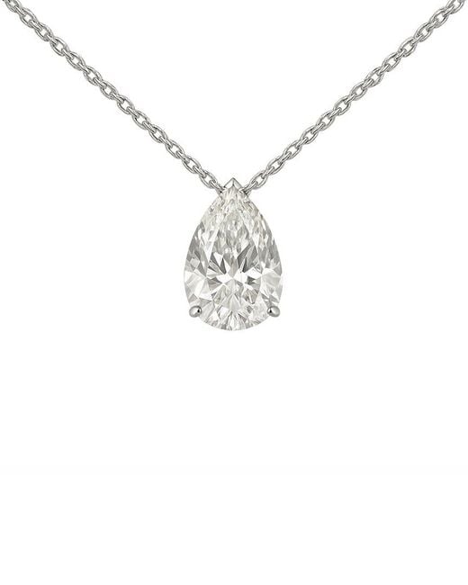 Prince Diamond & Jewelry White 14K 3.01 Ct. Tw. Lab-Grown Diamond Pear Necklace