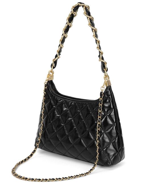 Tiffany & Fred Paris Black Shiny Leather Hobo Bag