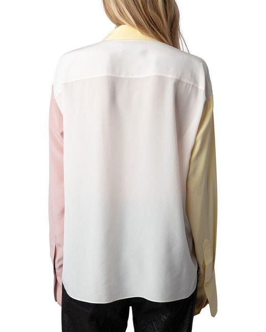 Zadig & Voltaire White Tyrone Cdc Color Silk Shirt