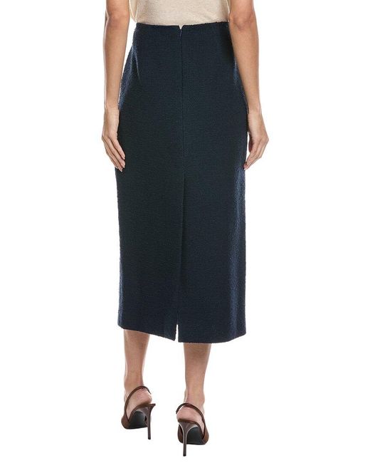 Oscar de la Renta Black Tweed Silk-Lined Wool-Blend Skirt