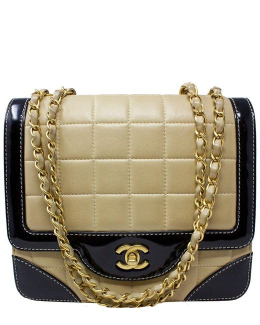 Chanel Black Quilted Lambskin Leather Chocolate Bar Single Cc Flap Bag (Authentic Pre-Owned)