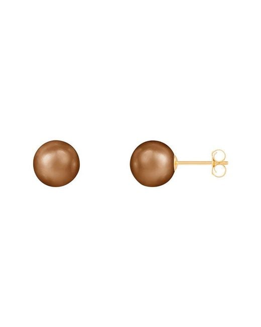 Splendid White 14k 8-8.5mm Pearl Earrings