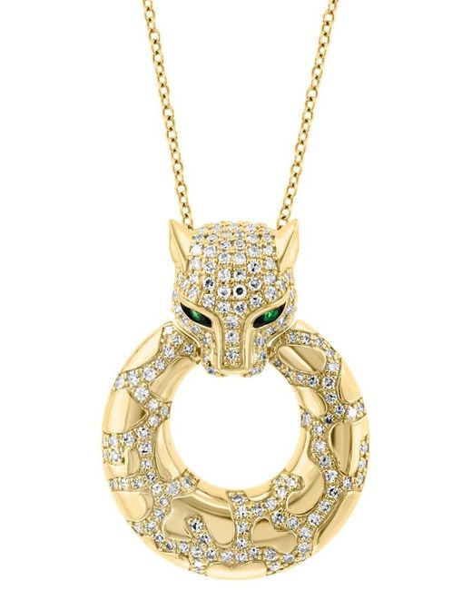 Effy Fine Jewelry Metallic 0.72 Ct. Tw. Diamond & Emerald Necklace