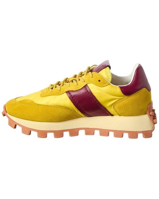 Tod's Yellow Logo Leather Sneaker