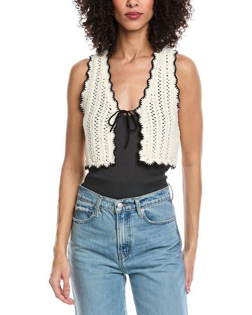 Ba&sh Blue Gilet Samia Cardigan