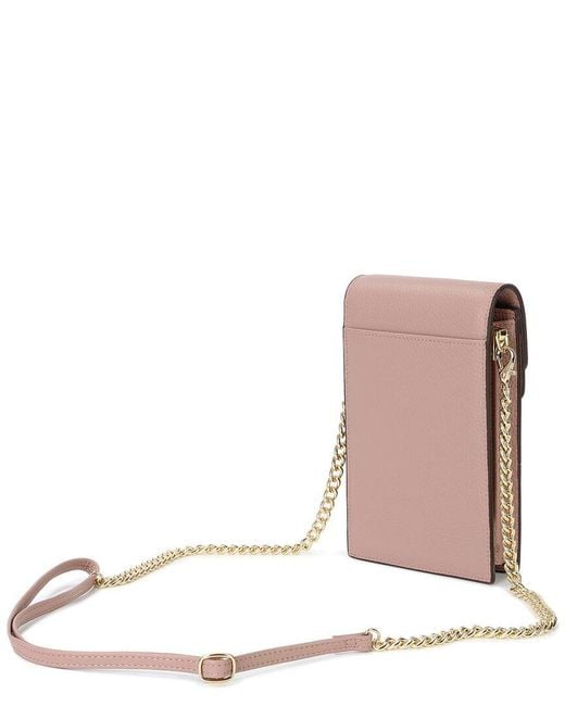 Tiffany & Fred Paris Pink Dragon Crystal Leather Phone Bag