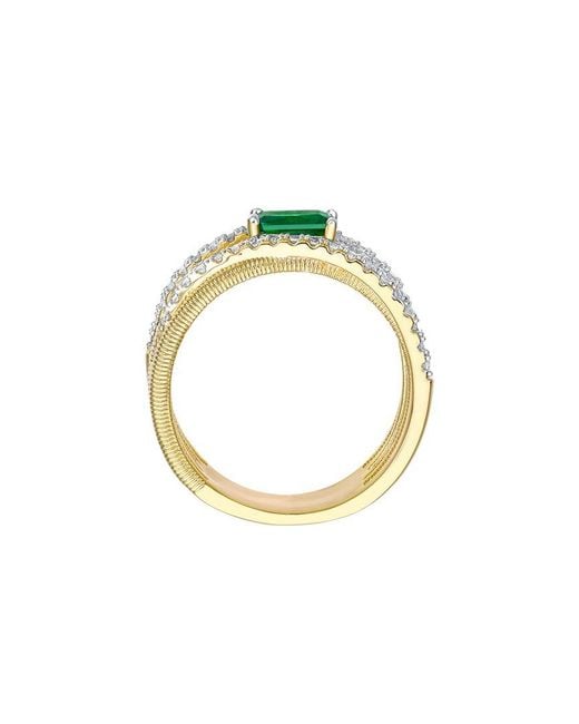 Genevive Jewelry Metallic Rachel Glauber 14K Plated Cz Ring