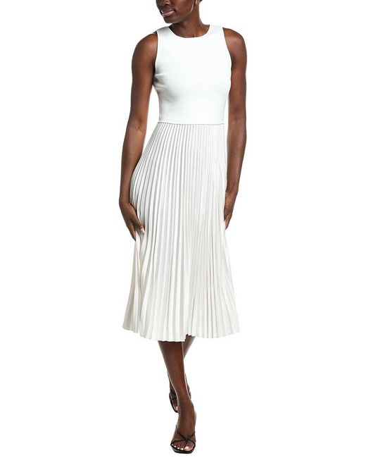 Theory White Midrelle Lustrate Midi Dress