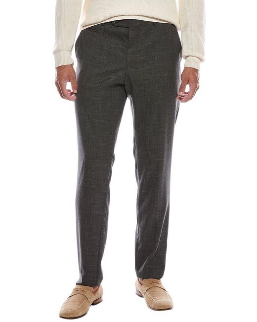 Boss Gray Boss Genius Wool & Linen-Blend Trouser for men