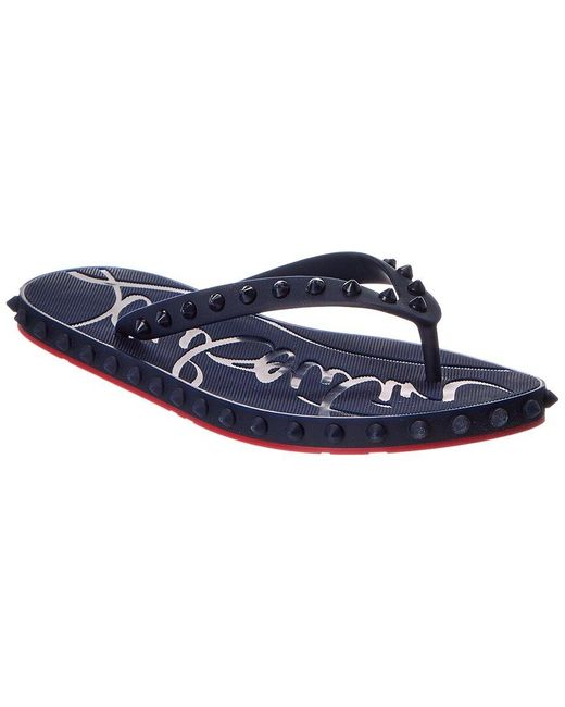 Christian Louboutin Blue Super Loubi Rubber Flip Flop