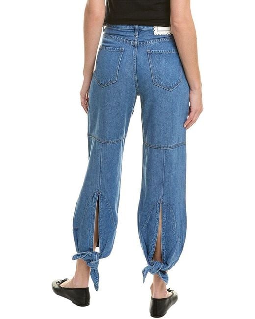 7 For All Mankind Blue Bow Tie Pant Tulip Jean