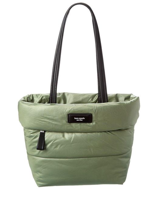Kate Spade Green Puffed Puffy Small Tote