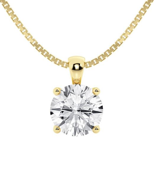 Lab Grown Diamonds Metallic 14k 1.25 Ct. Tw. Lab-grown Diamond Pendant Necklace