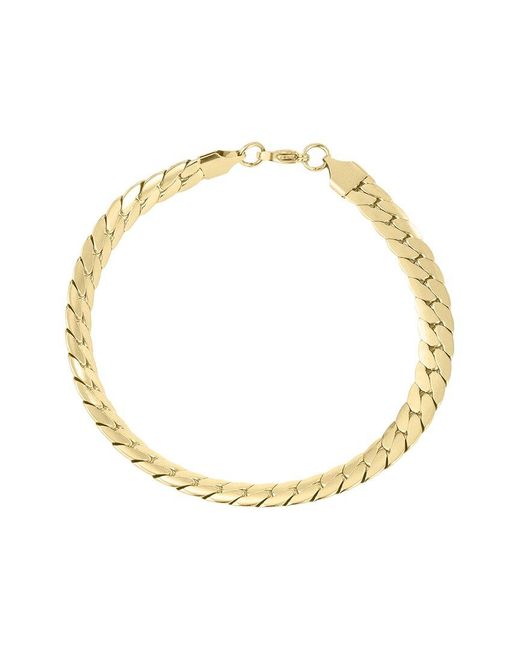 Adornia Metallic Tarnish Resistant 18K Plated Flat Curb Chain Bracelet