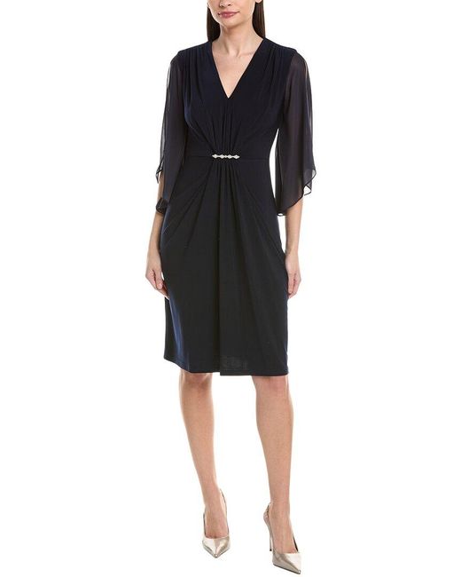 Joseph Ribkoff Black Solid Midi Dress