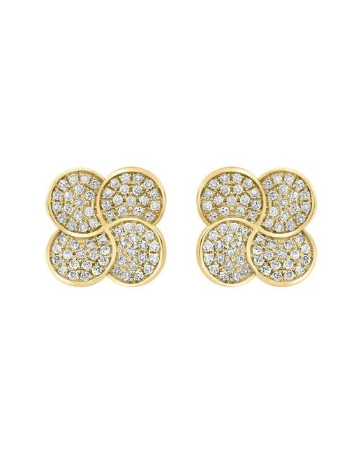 Effy Fine Jewelry Metallic 14K 0.41 Ct. Tw. Diamond Earrings