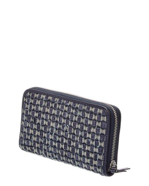 Tory Burch Gray Thea Denim Zip Continental Wallet