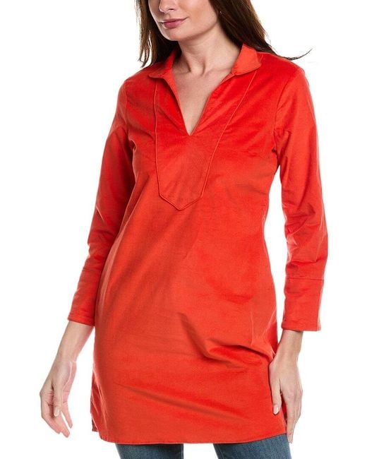 Sail To Sable Red Baby Corduroy Classic Tunic Dress