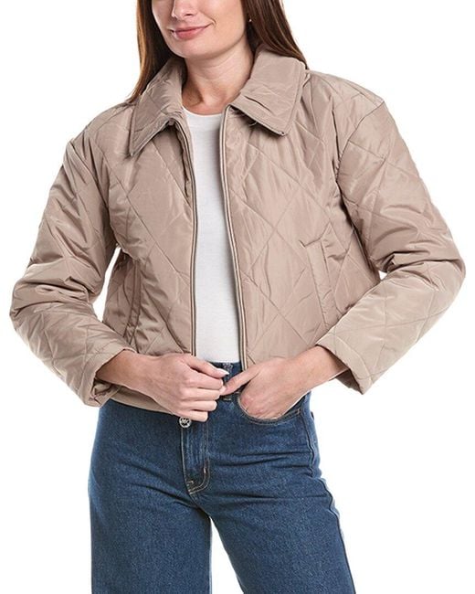 Michael Kors Natural Short Quilt Jacket