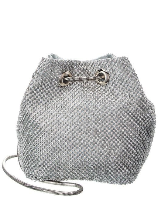 Rene Ruiz Gray Allover Crystal Bucket Bag