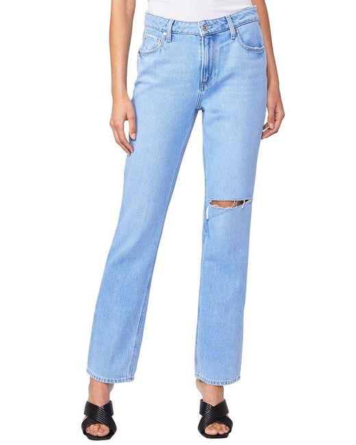 PAIGE Blue Noella Chamomile Destructed Relaxed Straight Leg Jean