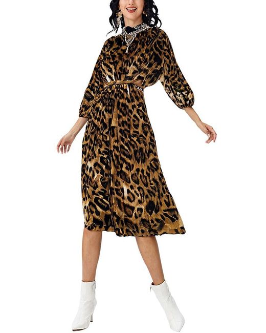 Tedora Brown Midi Dress