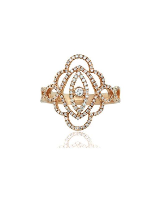Diana M Metallic Fine Jewelry 18k 0.53 Ct. Tw. Diamond Half-set Ring