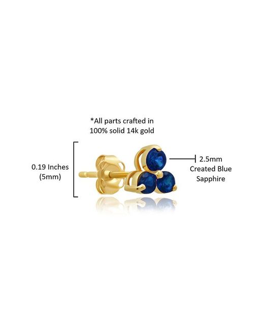 MaxColor Blue 14K 0.35 Ct. Tw. Lab-Grown Sapphire Studs