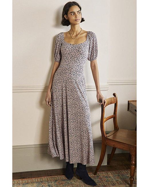 Boden Brown Square Neck Jersey Maxi Dress