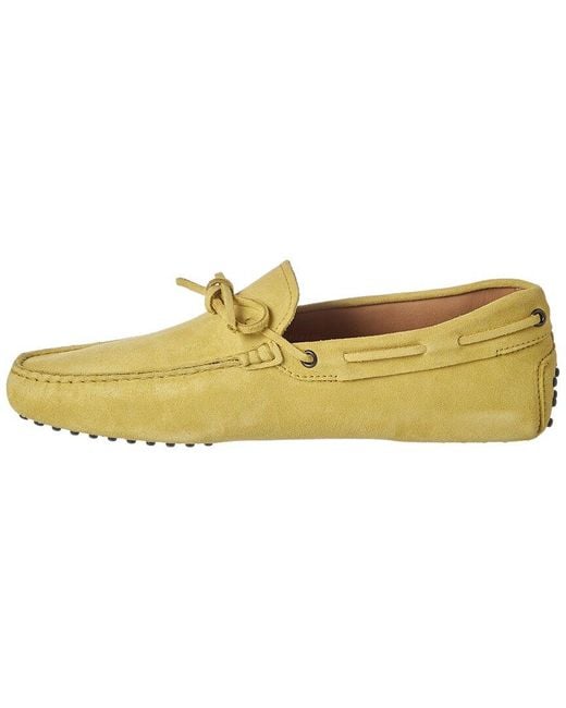 Tod's Yellow Gommino Suede Driving Shoe for men