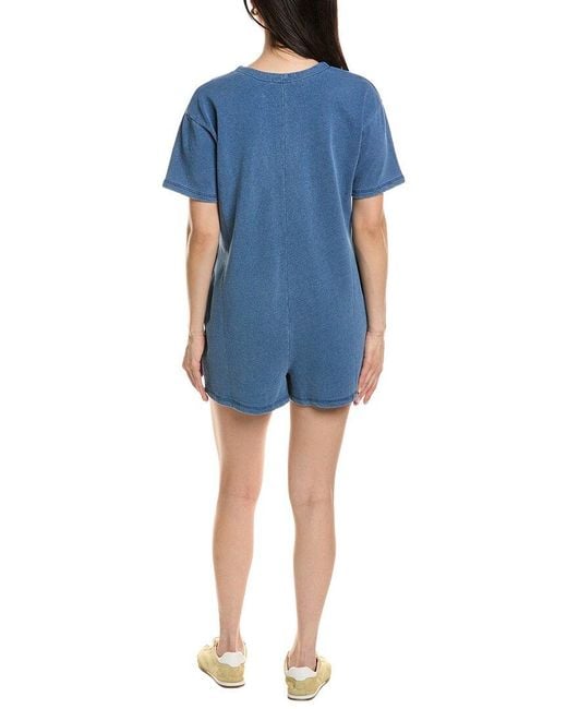 Z Supply Blue Enid Knit Denim Romper