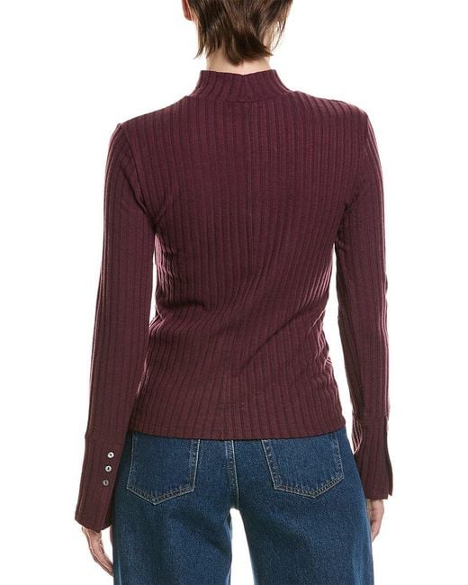 Michael Stars Purple Opal Turtleneck Top