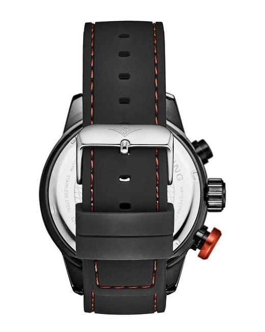 Stuhrling Black Monaco Watch for men